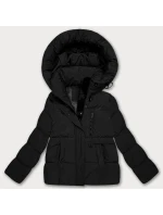 Čierna voľná dámska bunda s kapucňou S'West (B8529-1) Čierna voľná dámska bunda s kapucňou S'West (B8529-1)