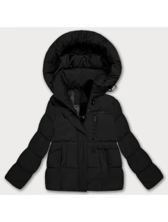 Čierna voľná dámska bunda s kapucňou S'West (B8529-1)