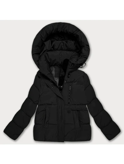 Čierna voľná dámska bunda s kapucňou S'West (B8529-1) Čierna voľná dámska bunda s kapucňou S'West (B8529-1)