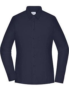 JN Popelínová halenka slim fit s dlouhým rukávem 02. navy model 22445781 - Daiber