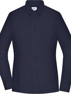 JN Popelínová halenka slim fit s dlouhým rukávem 02. navy model 22445781 - Daiber