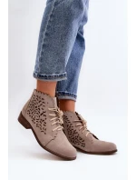 Dámské Šněrovací Botky  Beige model 21646147 - Zazoo
