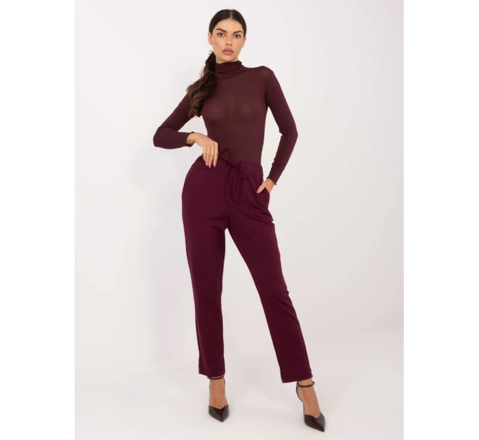 Spodnie IT SP model 21791053 bordowy - FPrice Spodnie IT SP model 21791053 bordowy - FPrice