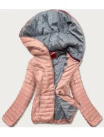 Růžová dámská bunda s kapucí model 16143335 - LHD Růžová dámská bunda s kapucí model 16143335 - LHD