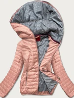 Ružová dámska bunda s kapucňou (DL011)