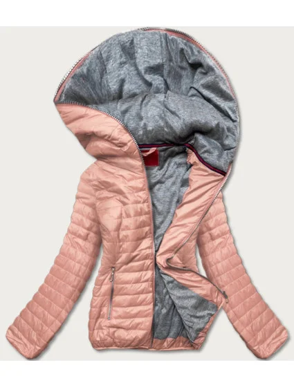 Růžová dámská bunda s kapucí model 16143335 - LHD Růžová dámská bunda s kapucí model 16143335 - LHD