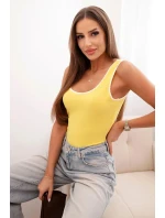 Dámská pruhovaná body s krajkovým lemováním žluté Dámská pruhovaná body s krajkovým lemováním žluté