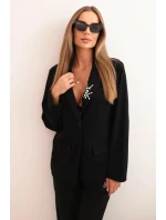 Dámská souprava s viskózou a ozdobami a model 21232441 kalhotami černý - K-Fashion Dámská souprava s viskózou a ozdobami a model 21232441 kalhotami černý - K-Fashion