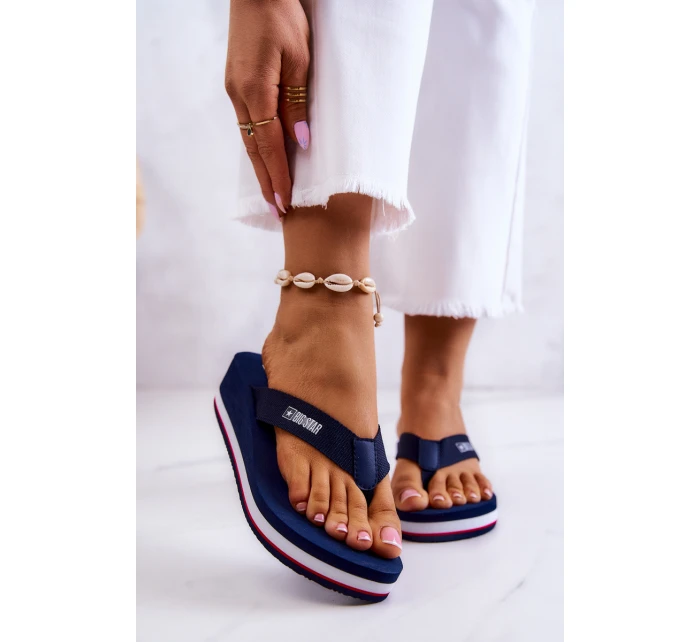 Dámské žabky na klínku Big Star model 21579653 Námořnická modrá - Big Star Shoes