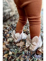 Dziewczęce Ocieplane Śniegowce Z Kokardkami Beżowe Meriva Dziewczęce Ocieplane Śniegowce Z Kokardkami Beżowe Meriva