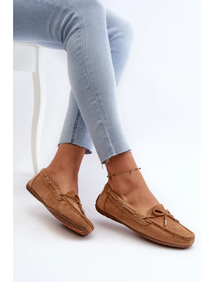 Damskie Zamszowe Mokasyny Camel Si Passione