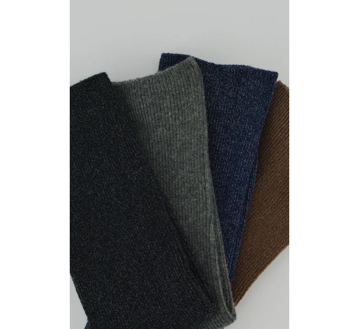 BEZTLAKOVÉ REBROVANÉ LUREXOVÉ PONOŽKY SB075