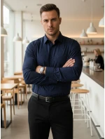 Koszula męska slim fit  granatowa model 22007677 - FashionStreet