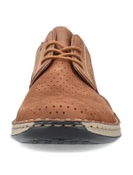 Pánské kožené polobotky M model 22008944 hnědé s ažurovým vzorem - Rieker Pánské kožené polobotky M model 22008944 hnědé s ažurovým vzorem - Rieker
