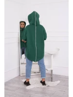 Zateplená mikina so zipsom na chrbte tmavo zelená