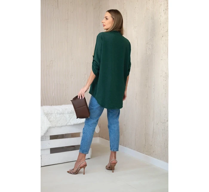 Halenka s prodlouženým zadním dílem tmavě zelená