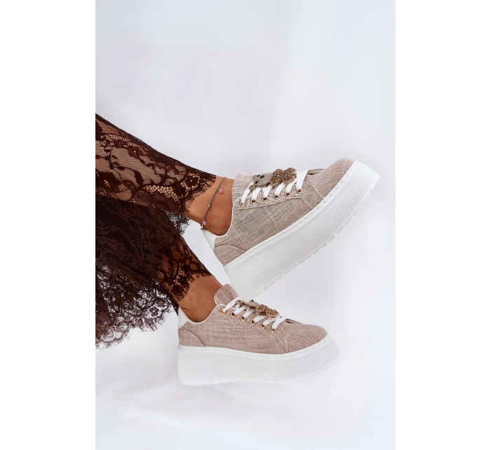 Tenisky Na Platformě S   Béžové model 21691054 - S.Barski