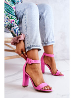 Sandále na podpätku Georgina pink