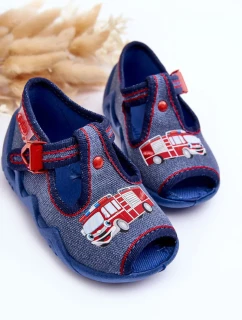 Dětské sandály, pantofle Befado, Hasičské auto Modré