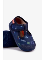 Detské elastické papuče na suchý zips - tmavomodré Ambette Detské elastické papuče na suchý zips - tmavomodré Ambette