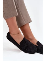 Dámske mokasíny s plochou podrážkou Roseline - čierne Dámske mokasíny s plochou podrážkou Roseline - čierne