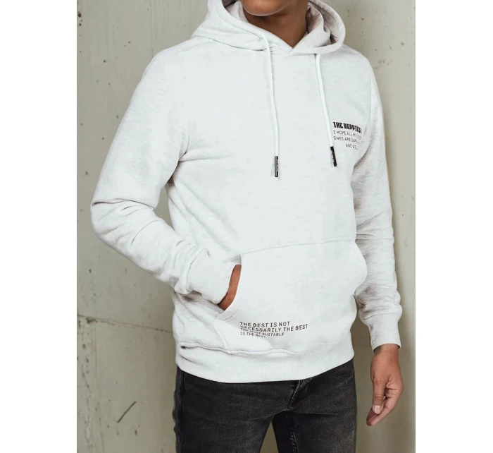 Pánská mikina s kapucí světle šedá Dstreet model 21976036 - FashionStreet