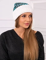 Dámska čiapka Iris K348 white+turquoise