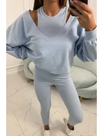 model 18752910 set mikina + top + legíny modrá - K-Fashion model 18752910 set mikina + top + legíny modrá - K-Fashion
