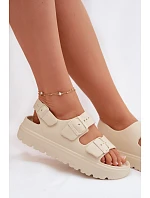 Dámské pěnové sandály na platformě Big Star TT274A032 světle béžové Dámské pěnové sandály na platformě Big Star TT274A032 světle béžové