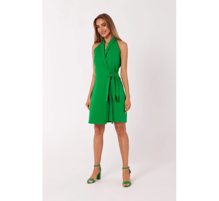 M747 Bunda s viazaním v páse - zelená