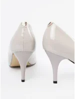 Exkluzívne dámske svetlosivé lodičky na ihlovom podpätku