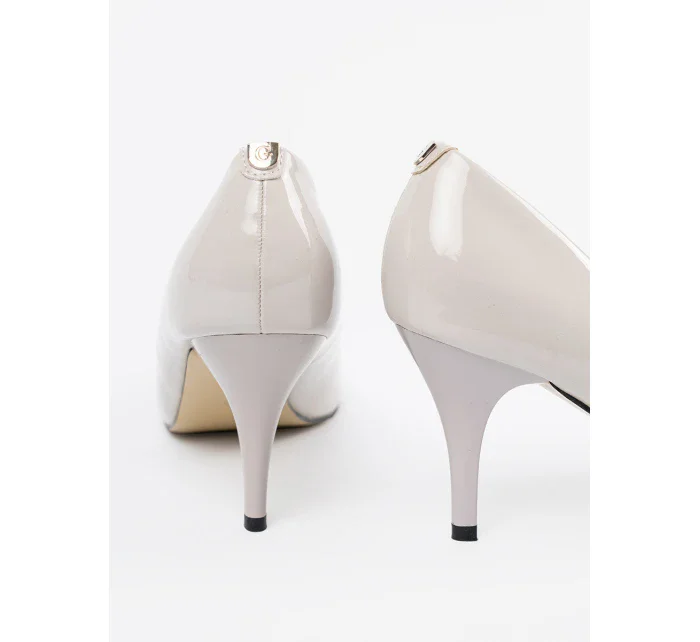 Exkluzívne dámske svetlosivé lodičky na ihlovom podpätku