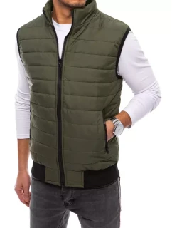 Pánska prešívaná zelená vesta FashionStreet TX4019