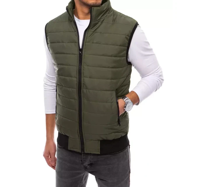 Pánska prešívaná zelená vesta FashionStreet TX4019