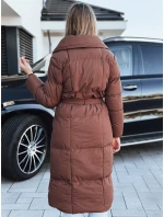 Dámský prošívaný kabát hnědý Dstreet model 21994226 - FashionStreet