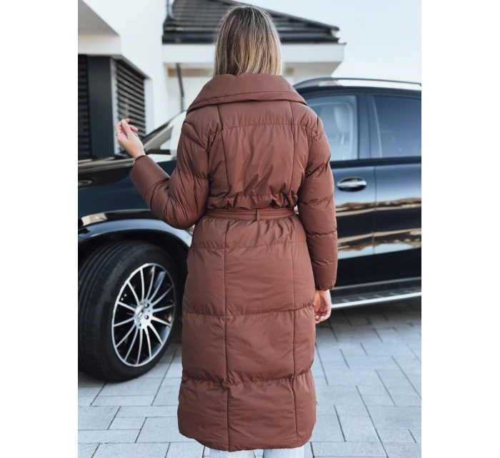 Dámský prošívaný kabát hnědý Dstreet model 21994226 - FashionStreet