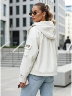 Dámska prechodná bunda s kapucňou a vreckami béžová FashionStreet TY5634