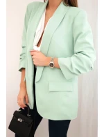 Bunda s klopou elegantná svetlá mentolová