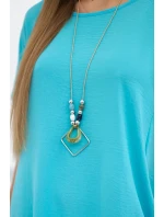 Šaty s kapsami a přívěskem tyrkys