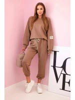 Súprava tepláky + nohavice maslová látka ťava