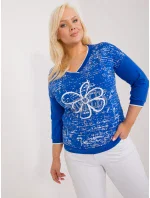 Bluzka RV BZ model 19920672 kobaltowy - FPrice Bluzka RV BZ model 19920672 kobaltowy - FPrice