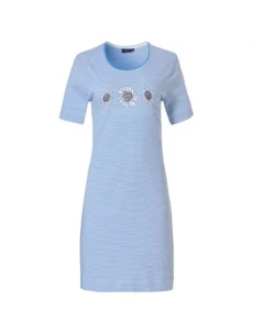 Dámska nočná košeľa 10231-130-2 modré a biele kvety - Pastunette