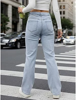 Dámske džínsy so širokými nohavicami svetlomodré FashionStreet UY2952