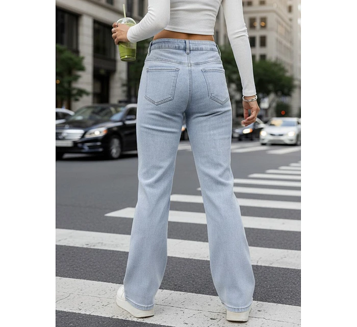 Dámske džínsy so širokými nohavicami svetlomodré FashionStreet UY2952