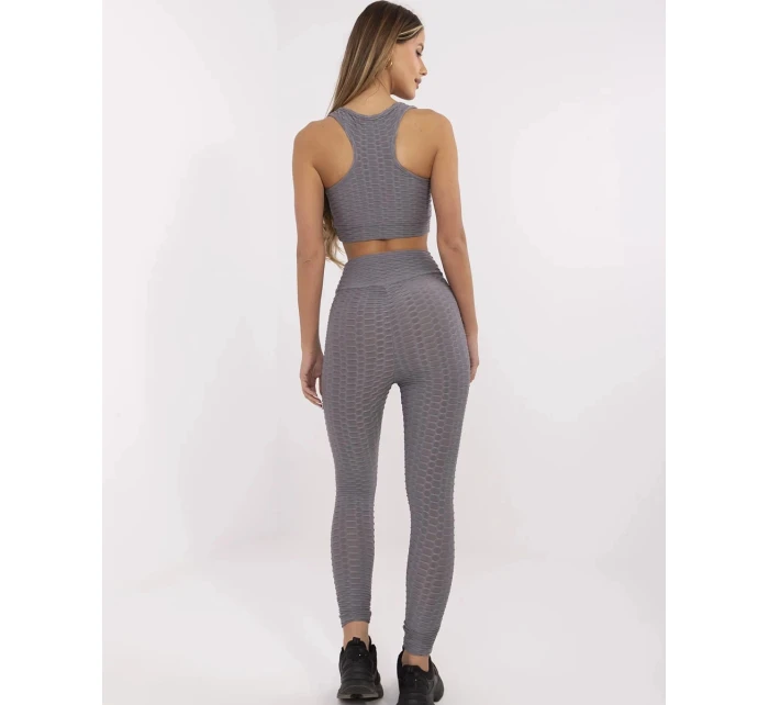 Športový top a legíny tmavosivé (5448)