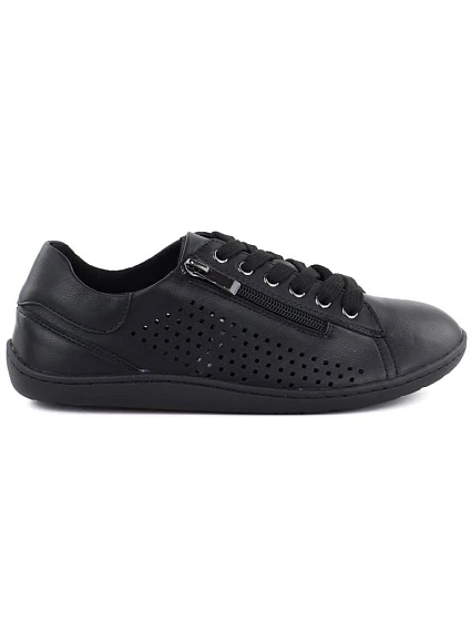 Dámské kožené barefoot ažurové černé boty Gino model 22068723 - Gino Fabiani
