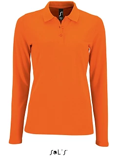 SOL'S Perfect LSL Women Dámske piqué polo s dlhým rukávom 25.2083 oranžové