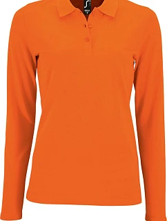 SOL'S Perfect LSL Women Dámske piqué polo s dlhým rukávom 25.2083 oranžové