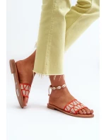 Dámské sandály na ploché podrážce oranžové model 21657417 - Boto Dámské sandály na ploché podrážce oranžové model 21657417 - Boto