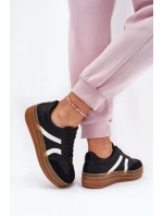 Sneakersy Damskie Na Platformie Czarne Tolianna